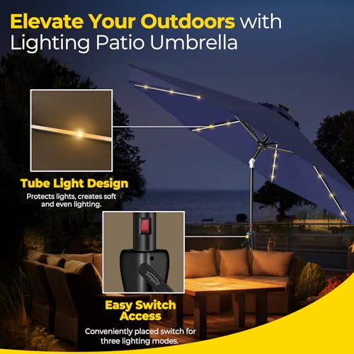 10ft Patio LED Umbrella with light