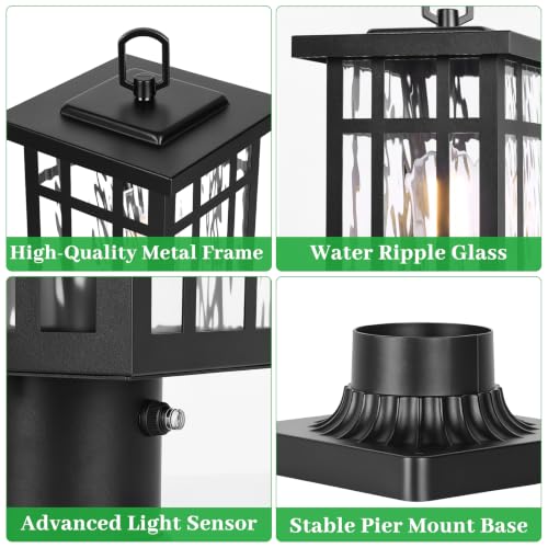 Dusk to Dawn Outdoor Post Light with Pier Mount Base