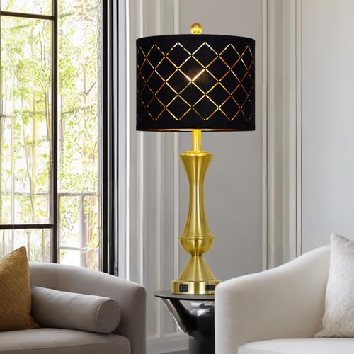 29" Gold Modern Table Lamps Set of 2 (2 Count)