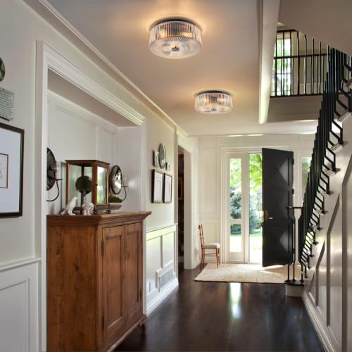13.9 Inch Matte Black Flush Mount Ceiling Light