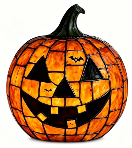Halloween Lamp Stained Glass Pumpkin Lamp Tiffany Style Halloween Decorations for Home HolidayParty