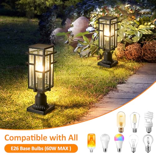 Outdoor Post Lighting Fixture with Pier Mount Base