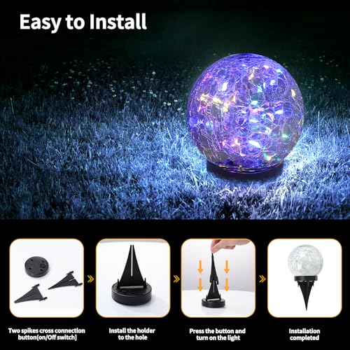 Solar Globe Lights Outdoor Waterproof