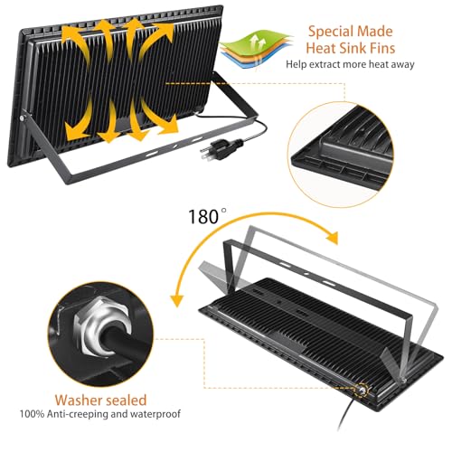 2 Pack 1000W LED Flood Light Outdoor (2 Count)