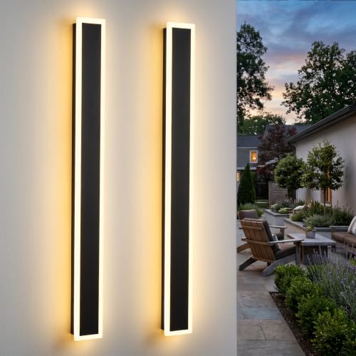 2 Pack 15.7 Inch Modern Outdoor LED Wall Lights (15.7in)