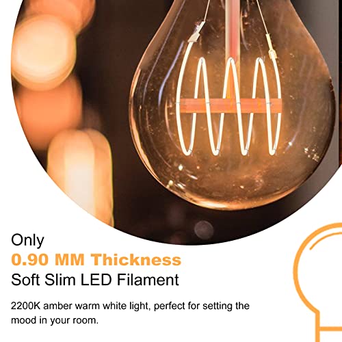 A19 Vintage LED Edison Light Bulbs 40 Watt (4 Count)