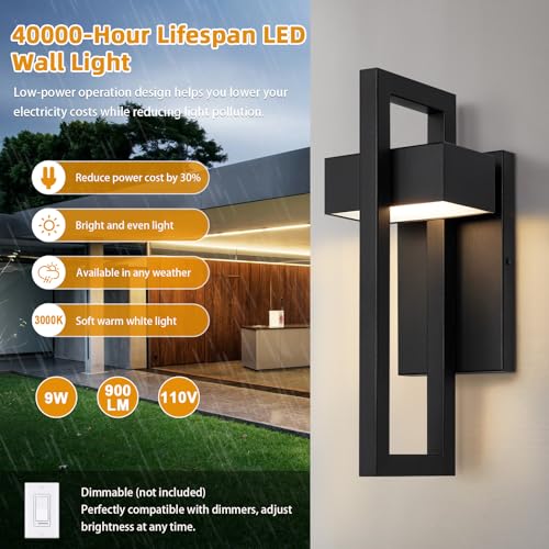 Outdoor Wall Lights Modern Exterior Lighting Fixtures (2 Count)