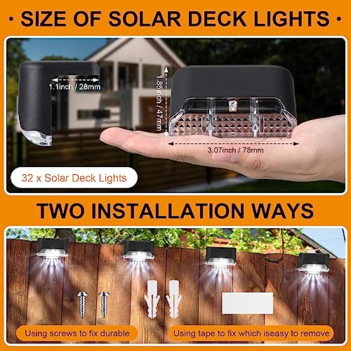 32 Pcs Solar Deck Step Lights Outdoor (32 Count)
