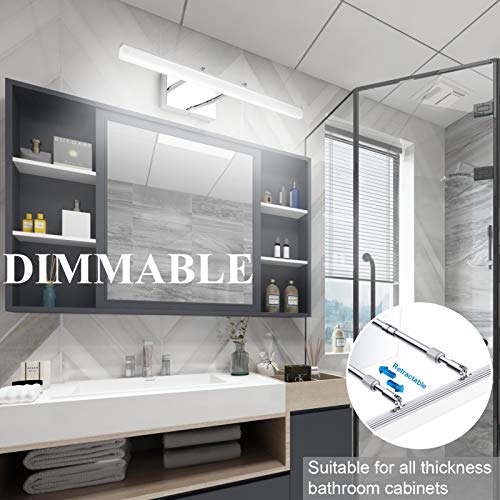 24 inch Dimmable LED Vanity Lights Adjustable Bathroom Light Fixtures Over Mirror Chrome Modern Vanity Lighting
