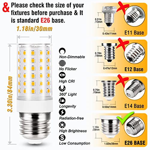 E26 100 Watt Equivalent LED Candelabra Corn Bulbs (4 Count)