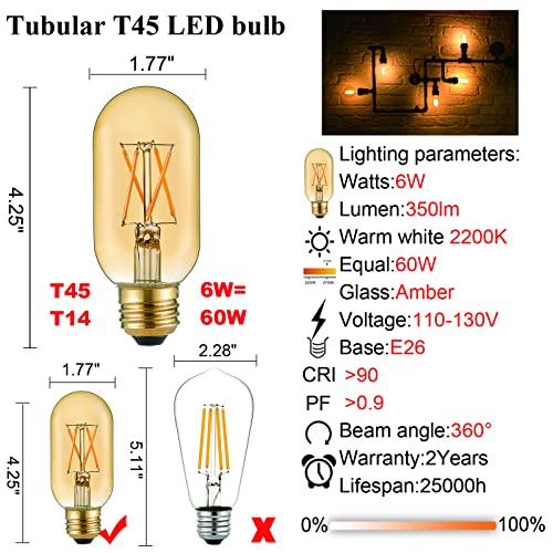 T45 E26 Led Bulb 60 watt (6 Count)