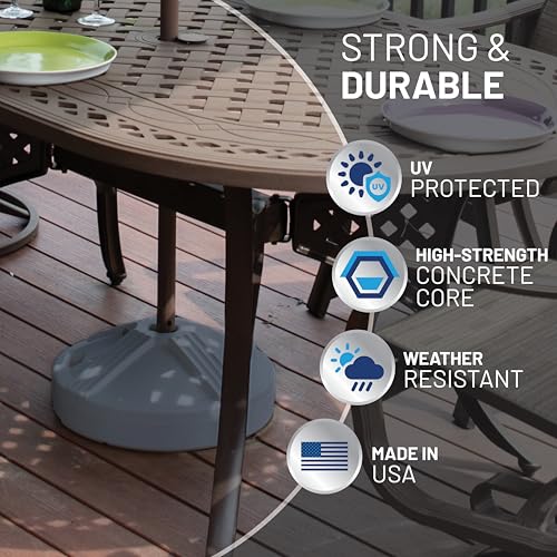 Durable Fillable Umbrella Base Designed to be Used with a Patio Table