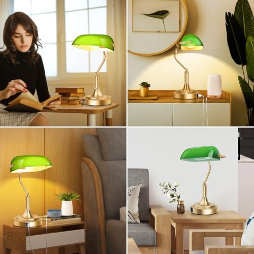 Bankers Lamp with 2 USB Ports