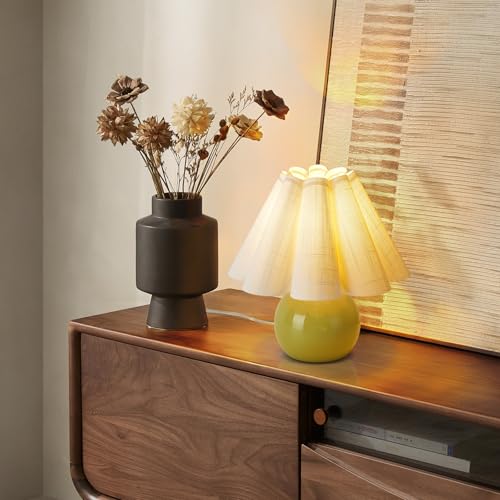 Green Small Touch Control Table Lamp for Bedroom