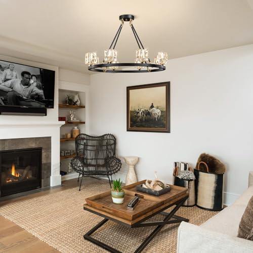 Black Wagon Wheel Chandelier