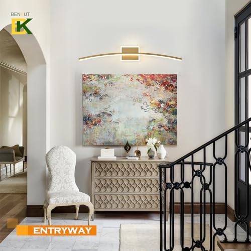 Modern LED Wall Sconce Gold LED Bathroom Light Fixtures Over Mirror Wall Lighting for Bathroom