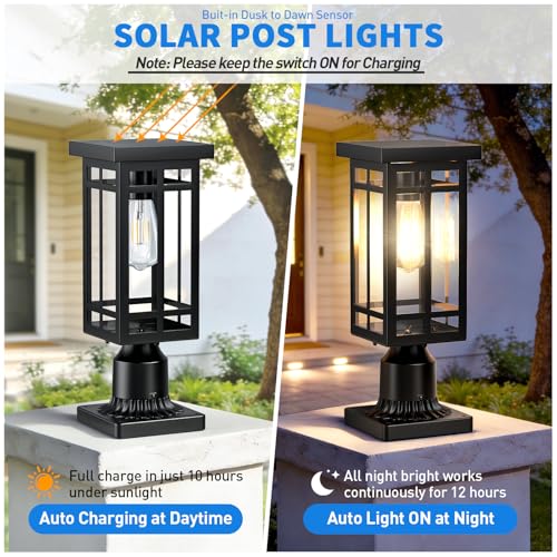 14'' Outdoor Solar Post Light