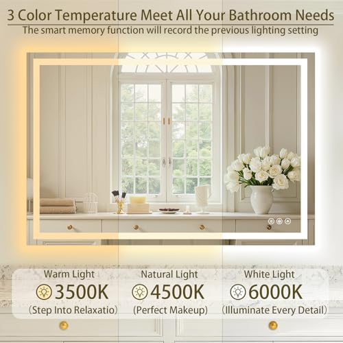 36"x48" LED Bathroom Mirror with Lights