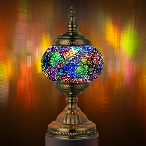 Turkish Mosaic Lamp Stained Glass Table Lamp with Tiffany Style