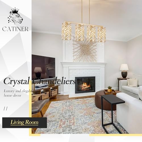 40" Gold Crystal Linear Chandelier (4 Count)