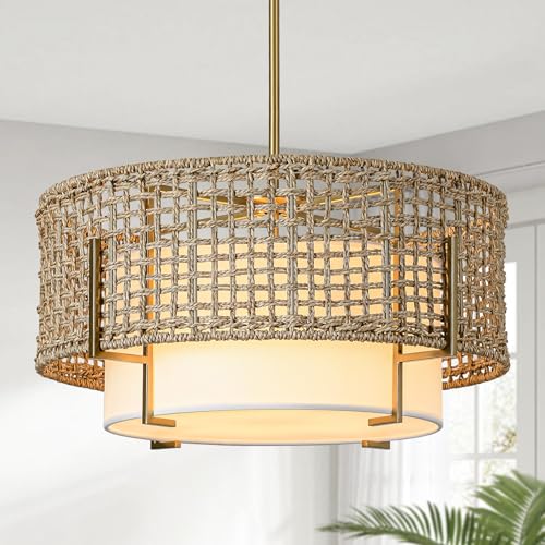 19.7" Rattan Chandelier
