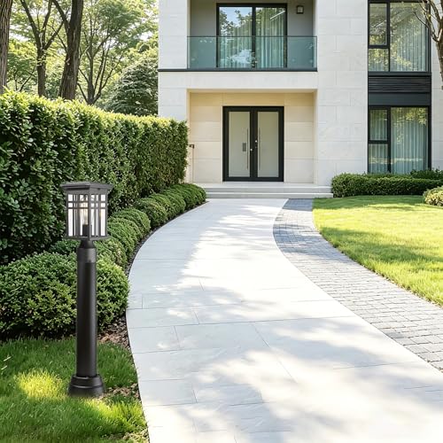 2 Pack Black Outdoor Lamp Post with Base