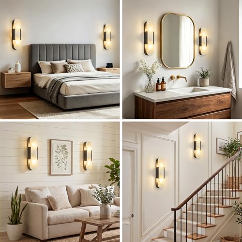 Natural Alabaster Wall Sconces Set of Two (2 Count)