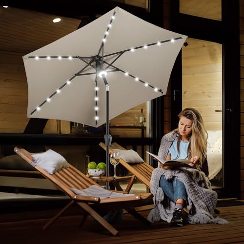 Solar Patio Umbrella with Centre Light
