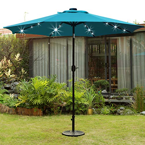 9' Solar LED Patio Umbrella