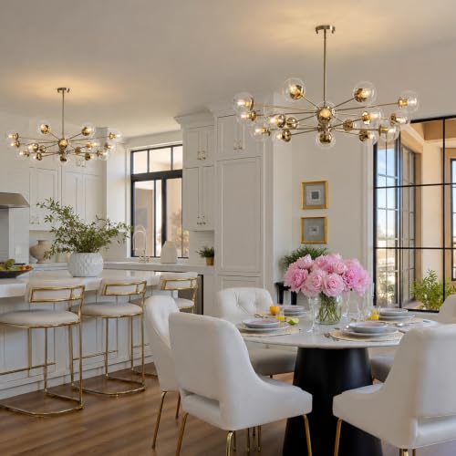 42.5″ Gold Sputnik Chandeliers for Dining Room Light Fixture