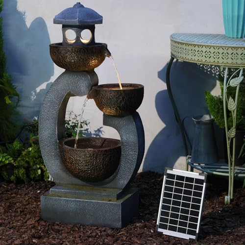 35.5" H Solar Water Fountain Outdoor Garden 3