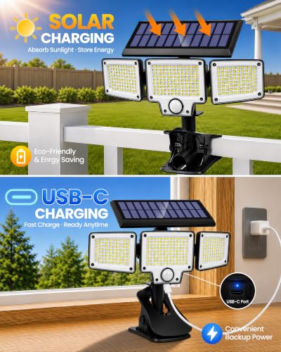Clip on Solar Lights Outdoor (2 Count)