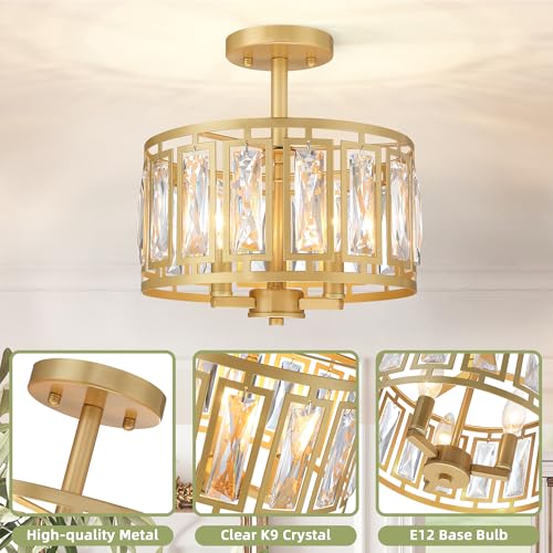 Gold Semi Flush Mount Ceiling Light