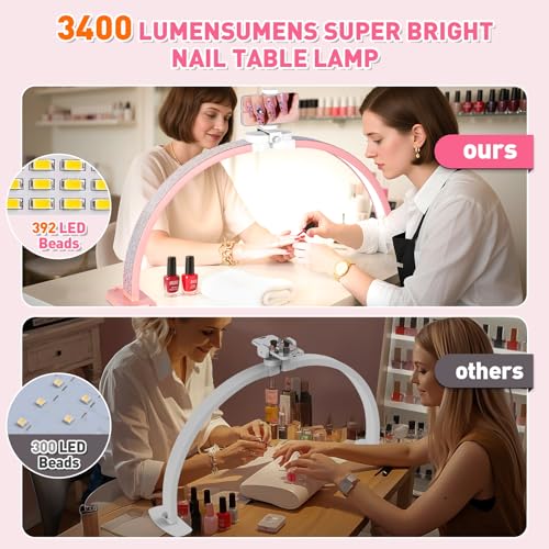 Super Large 31in Half Moon Light for Nail Desk