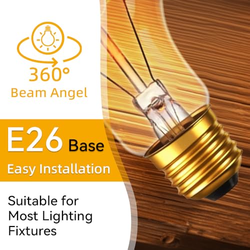 4 Pack Edison Light Bulb 60 Watt Dimmable A19 Vintage Warm Bulb (4 Count)