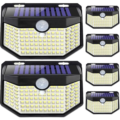 120 LED Outdoor Solar Lights with Motion Sensor and 3 Lighting Modes (6 Count)