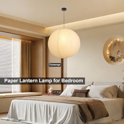 Large Paper Pendant Light with Cord and Canopy