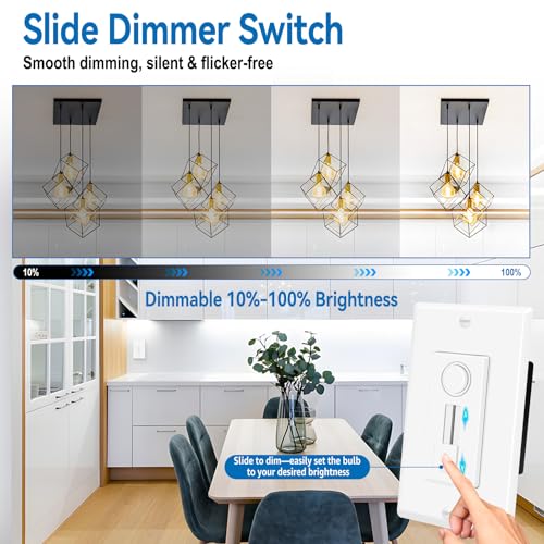 LED Slide Dimmer Switch No Neutral Wire Required (2 Count)