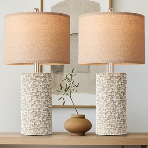 23" Modern Ceramic Table Lamp Set of 2 (2 Count)