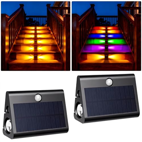 2 Pack Motion Sensor Solar Step Lights