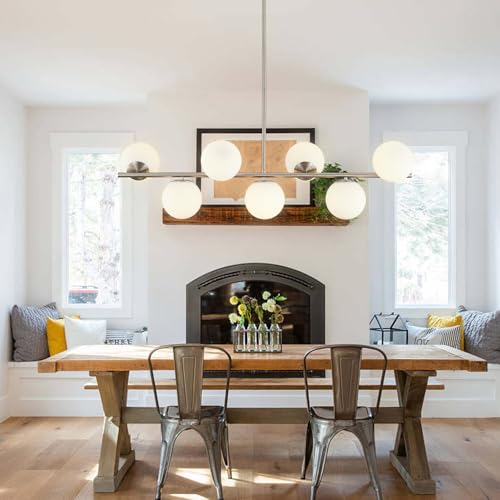 Lighting 7 Light Linear Sputnik Chandelier Brushed Nickel Pendant Light