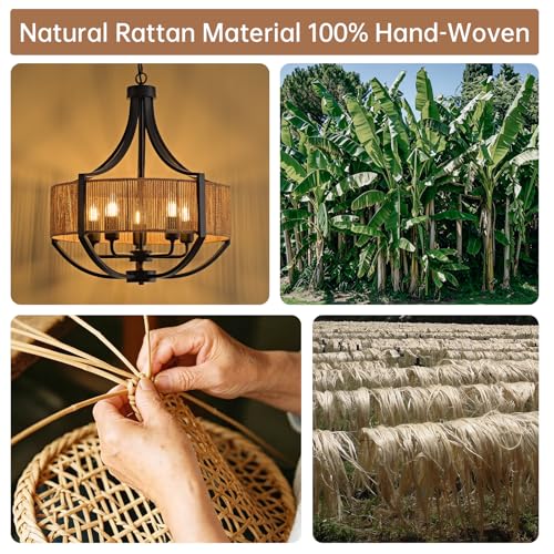 20" Rattan Chandelier