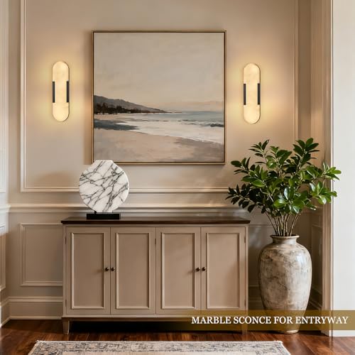 Alabaster Wall Sconces Set of 2