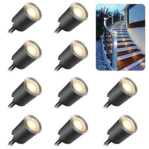 10 Pack Recessed LED Deck Light Kits with Protecting Shell (10 Count)