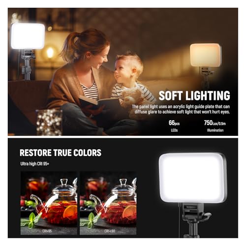 Basics 2 Pack LED Video Light Panel Lighting Kit (8 Count)