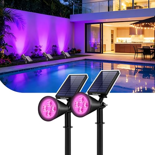 2 Solar Lights Outdoor Spotlight for Halloween Christmas (2 Count)