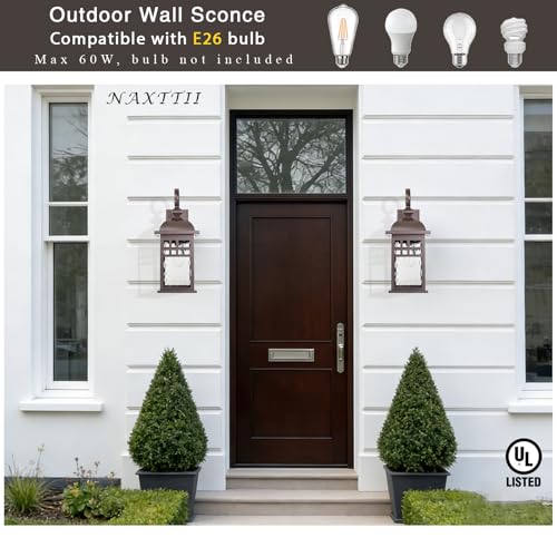 2 Pack Outdoor Wall Lights Fixtures ORB Finish Porch Lights Outdoor (2 Count)