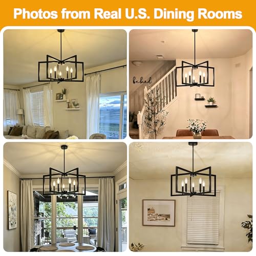 6 Light Modern Black Chandelier