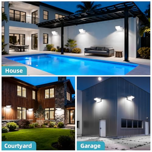 40W LED Flood Lights Outdoor LED Sconce Waterproof 350°Rotation White Exterior Lighting Fixture 6000K for Barn Yard Garage Building Area Backyard