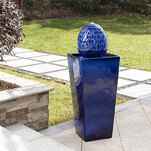 Ceramic Outdoor Water Fountain with LED Light